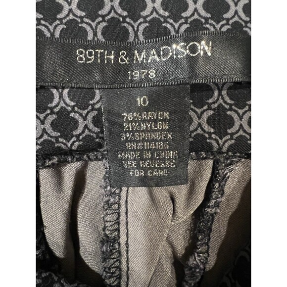 89th & MADISON Black/Gray print Pants Slacks With Stretch size 10 - Picture 5 of 6